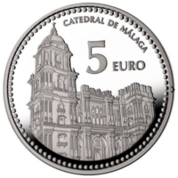 Anverso moneda capitales de provincia malaga. 4 reales de plata