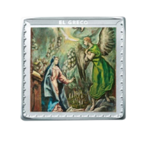 Anverso. Medalla plata El Greco. La Anunciación. Bicentenario del Museo del Prado. cARTEm COINS